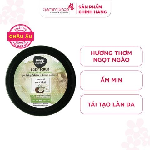 Body Natur Tẩy da chết cơ thể Body Scrub Rice and Coconut Oil 200ml