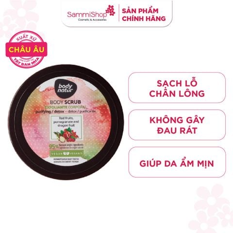 Body Natur Tẩy da chết cơ thể Body Scrub Red Fruits, Pomegranate and Dragon Fruit 200ml