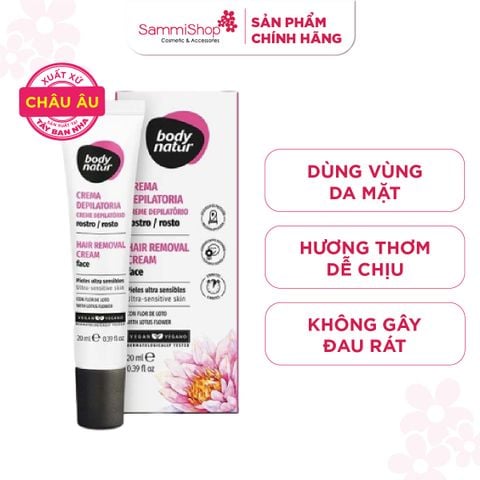 Body Natur Kem Tẩy Lông Hair Removal Cream Face Ultra-Sensitive Skin With Lotus Flower 20ml