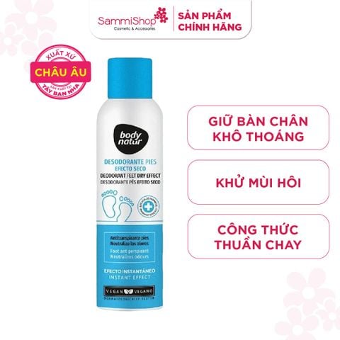 Body Natur Xịt Khử Mùi Chân Deodorant Feet Dry Effect Foot Antiperspirant 150ml