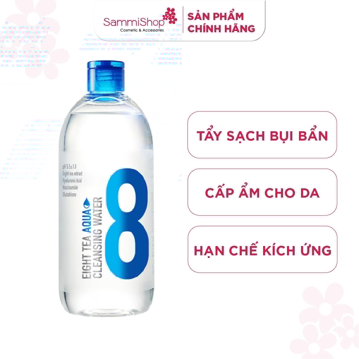 BOM Nước tẩy trang Eight Tea Aqua Cleansing Water 500ml