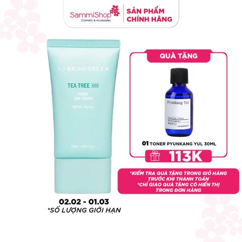 Bring Green Kem chống nắng Tea Tree Cica Fresh Sun Cream SPF50+ PA++++ 50ml