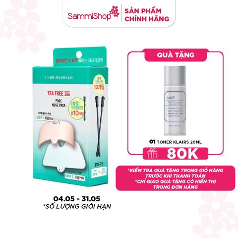 Bring Green Bộ sản phẩm mặt nạ mũi Tea Tree Cica Pore Nose Pack