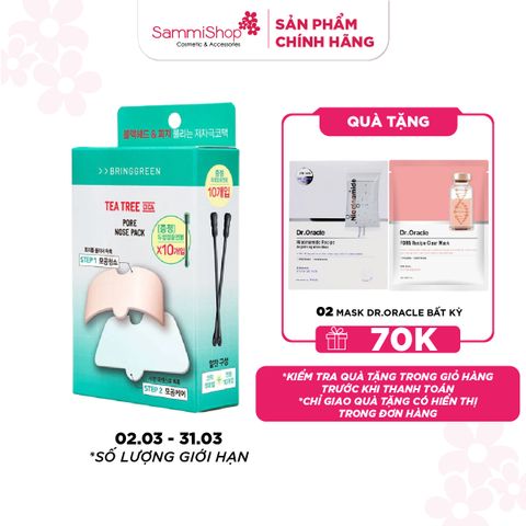 Bring Green Bộ sản phẩm mặt nạ mũi Tea Tree Cica Pore Nose Pack