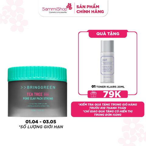 Bring Green Mặt nạ đất sét Tea Tree Cica Pore Clay Pack Strong 100g