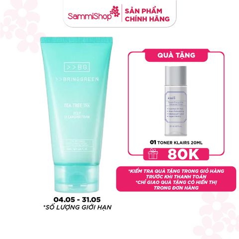 Bring Green Sữa rửa mặt Tea Tree Cica Deep Cleansing Foam 120ml