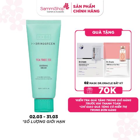 Bring Green Kem dưỡng Tea Tree Cica Soothing Cream plus 100ml