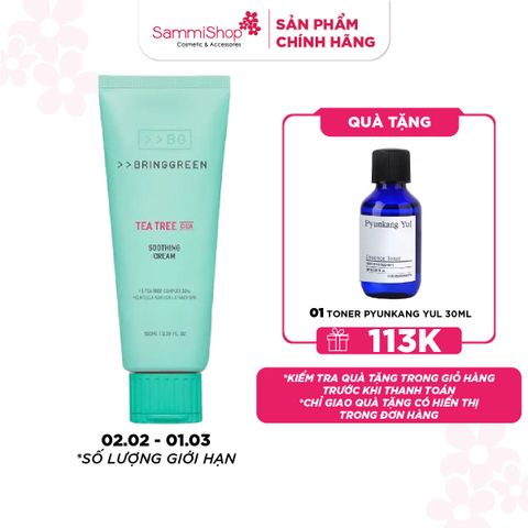 Bring Green Kem dưỡng Tea Tree Cica Soothing Cream plus 100ml