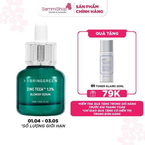 Bring Green Tinh chất Zinc Teca Blemish Serum 25ml