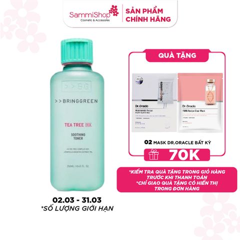 Bring Green Nước hoa hồng Tea Tree Cica Soothing Toner 250ml
