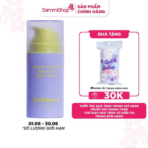 By Wishtrend Kem dưỡng da ban đêm Vitamin A-mazing Bakuchiol Night Cream 30g