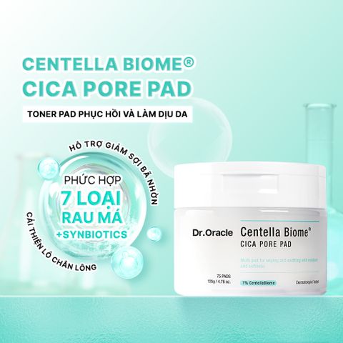 Dr.Oracle Mặt nạ giấy Centella Biome Cica Pore Pad 75pcs