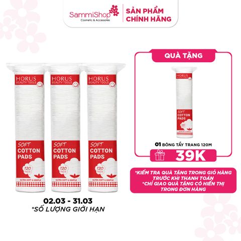 APP+WEB 02.03 - 31.03 COMBO 3 Horus Bông tẩy trang Soft Cotton Pads 120 pads