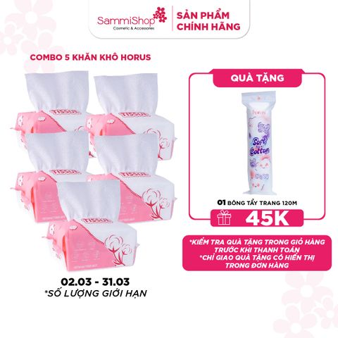 APP+WEB 02.03 - 31.03 COMBO 5 Horus Khăn khô đa năng Soft Cotton Tissue 80pcs