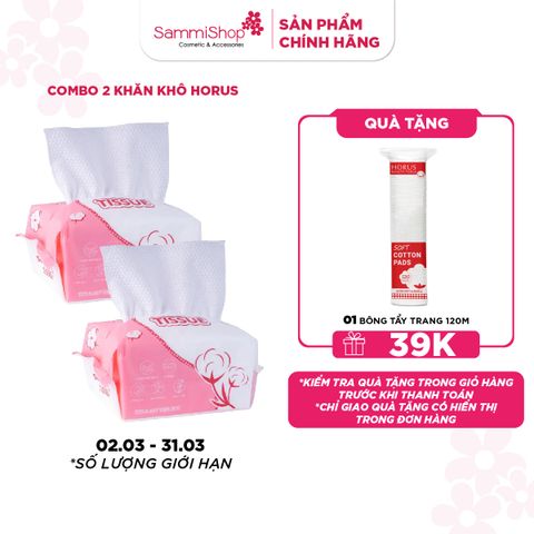 APP+WEB 02.03 - 31.03 COMBO 2 Horus Khăn khô đa năng Soft Cotton Tissue 80pcs