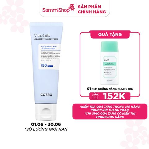 COSRX Kem chống nắng ULTRA-LIGHT INVISIBLE SUNSCREEN 50ml