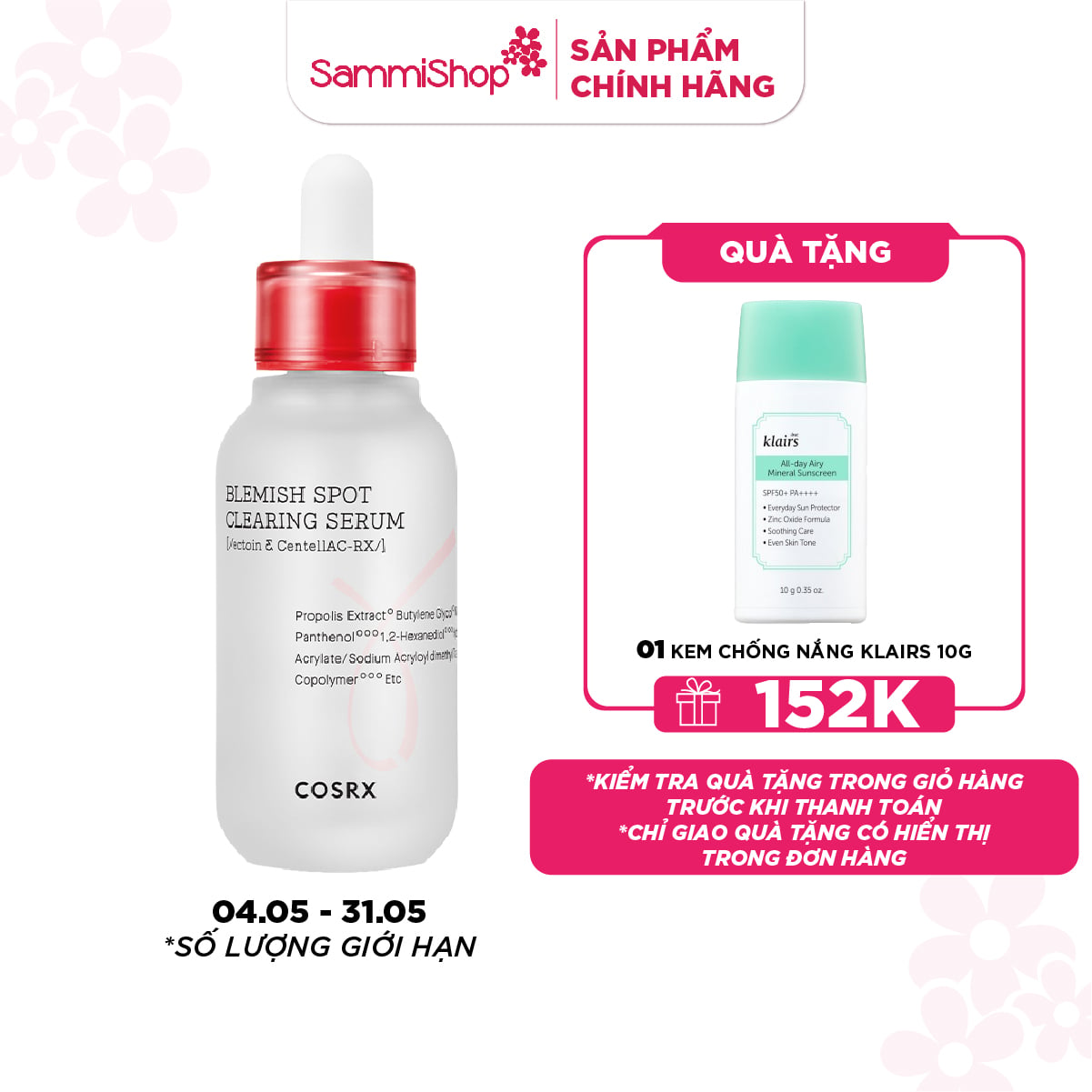COSRX Tinh chất AC Collection Blemish Spot Clearing Serum 40ml