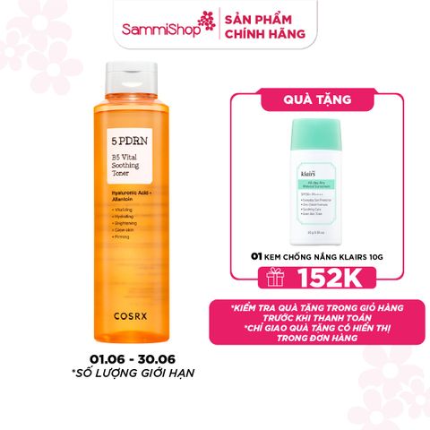 COSRX Nước hoa hồng 5 PDRN B5 Vital Soothing Toner 280ml