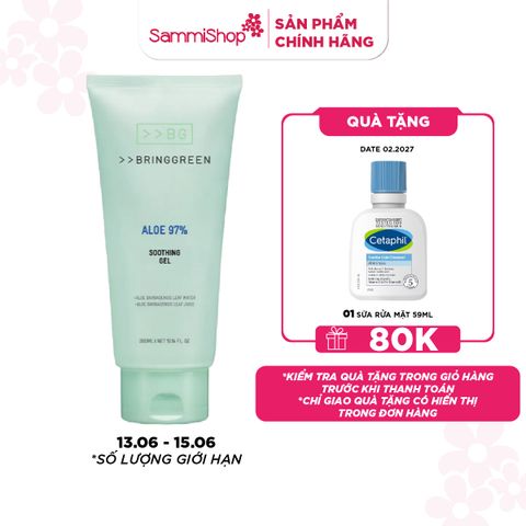 APP+WEB 13.06 - 15.06 Bring Green Gel dưỡng da Aloe 97% Soothing Gel 300ml