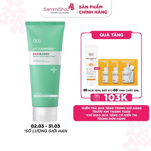 Dr.G Sữa rửa mặt pH Cleansing R.E.D Blemish Clear Soothing Foam 150ml