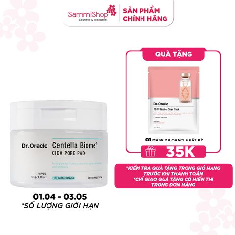 Dr.Oracle Mặt nạ giấy Centella Biome Cica Pore Pad 75pcs