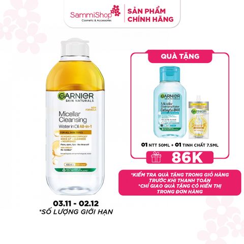 APP-WEB 03.11 - 02.12 Garnier Nước tẩy trang  Micellar Oil - Infused Cleansing Water 400ml