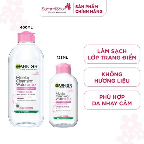 Garnier Nước tẩy trang Micellar Cleansing Water Even For Sensitive Skin