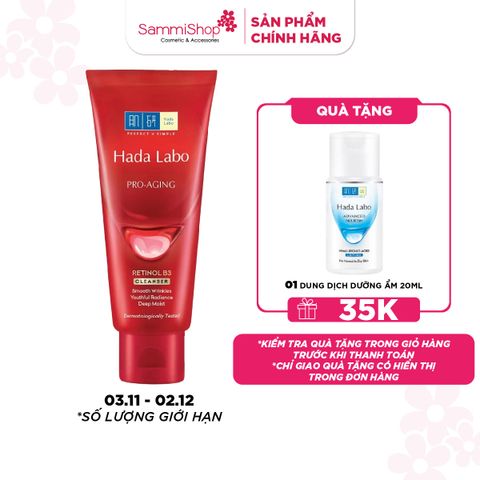 APP-WEB 03.11 - 02.12  Hadalabo Kem rửa mặt Pro-Aging Retinol B3 Cleanser 80g