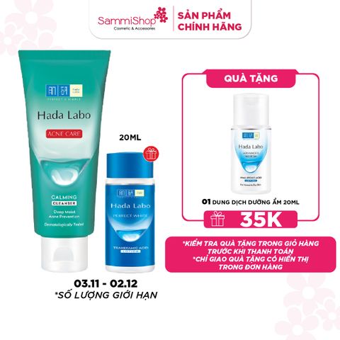 APP-WEB 03.11 - 02.12 Hadalabo Sữa rửa mặt Acne Care Calming Cleanser 80g + quà