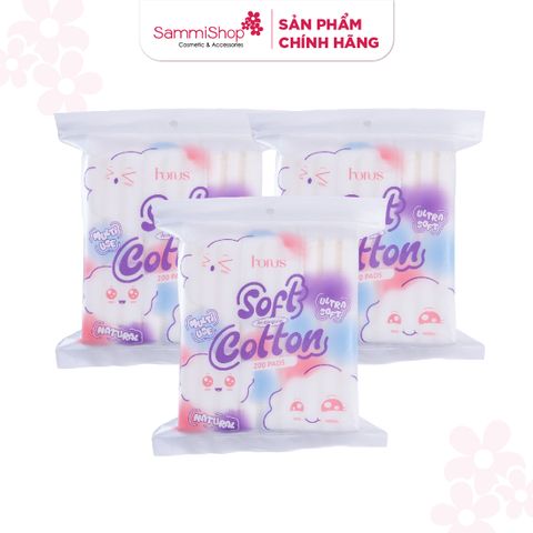 APP+WEB 02.02 - 01.03 COMBO 3 Horus Bông Tẩy Trang Cao Cấp Rectangular Soft Cotton Pad 200 Pads