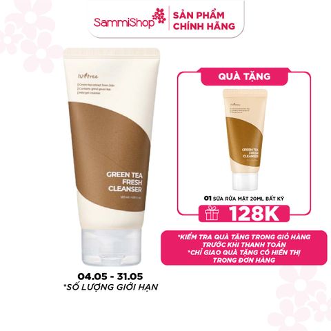 Isntree Sữa Rửa Mặt Green Tea Fresh Cleanser 120ml