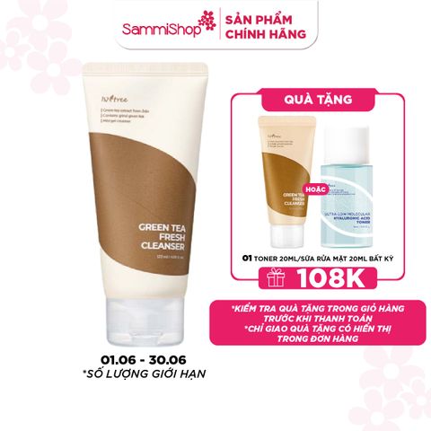 Isntree Sữa Rửa Mặt Green Tea Fresh Cleanser 120ml