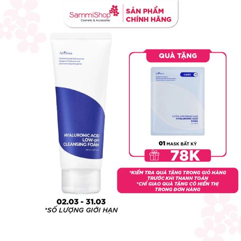 Isntree Sữa Rửa Mặt Hyaluronic Acid Low-PH Cleansing Foam 150ml