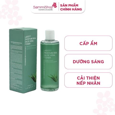 Jigott Nước hoa hồng Moisture Real Aloe Vera Toner 300ml