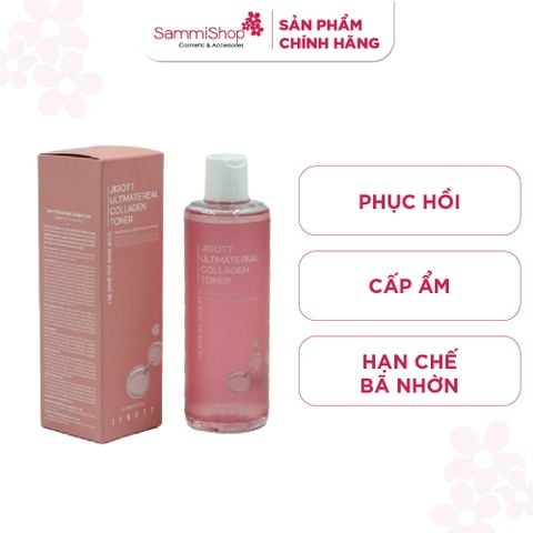 Jigott Nước hoa hồng dưỡng ẩm Ultimate Real Collagen Toner 300ml