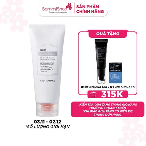APP-WEB 03.11 - 02.12 Dear, Klairs Sữa rửa mặt Freshly Juiced Vitamin Mask Cleanser 150ml