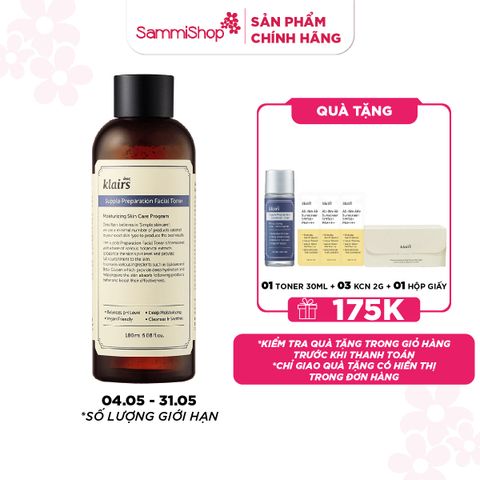 APP-WEB 04.05 - 31.05 Dear, Klairs nước hoa hồng Supple Preparation Facial Toner 180ml