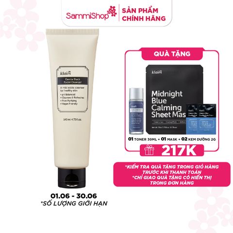 APP+WEB 01.06 - 30.06 Dear, Klairs Sữa rửa mặt Gentle Black Facial Cleanser 140mL