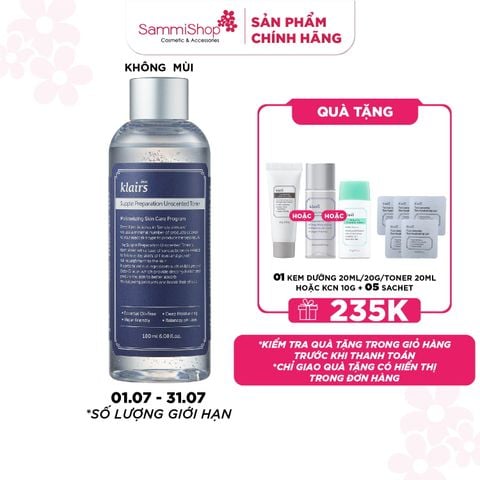 Dear, Klairs nước hoa hồng Supple Preparation Unscented Toner 180mL