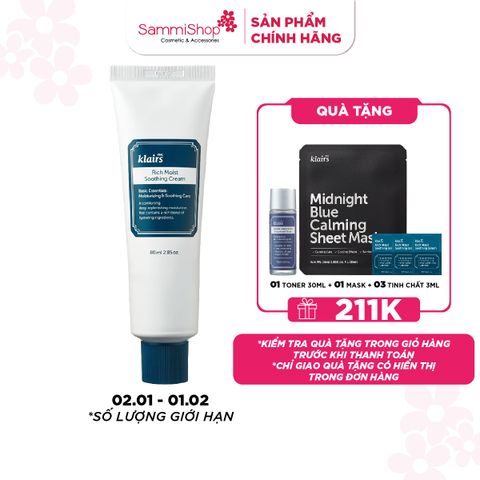 APP+WEB 02.01 - 01.02 Dear, Klairs Kem dưỡng Rich Moist Soothing Cream 80g