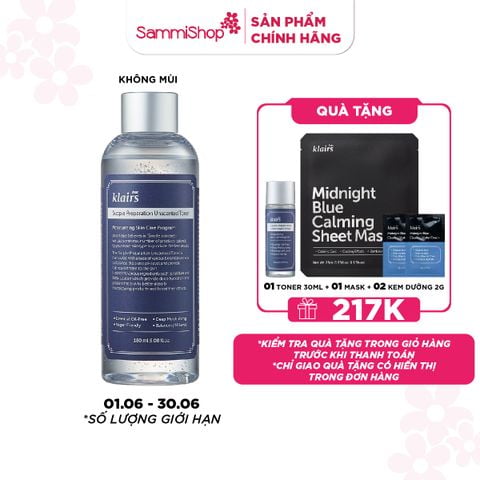 APP+WEB 01.06 - 30.06 Dear, Klairs nước hoa hồng Supple Preparation Unscented Toner 300ml
