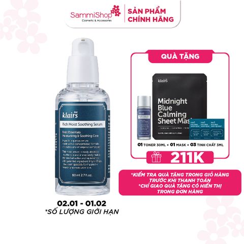 APP+WEB 02.01 - 01.02 Dear, Klairs tinh chất Rich Moist Soothing Serum 80mL