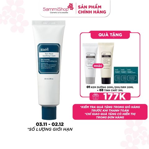 Dear, Klairs Kem dưỡng Rich Moist Soothing Cream 80g