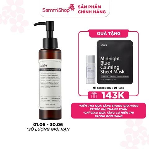 Dear, Klairs Dầu tẩy trang Gentle Black Deep Cleansing Oil 150mL ver 2