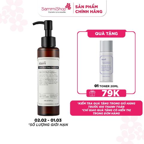 Dear, Klairs Dầu tẩy trang Gentle Black Deep Cleansing Oil 150mL ver 2