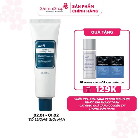 Dear, Klairs Kem dưỡng Rich Moist Soothing Cream 80g