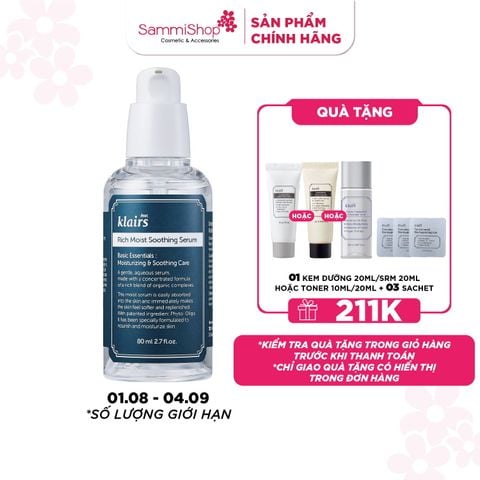 Dear, Klairs tinh chất Rich Moist Soothing Serum 80mL