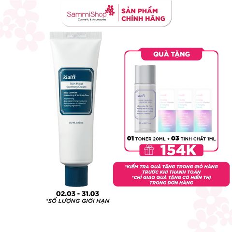 Dear, Klairs Kem dưỡng Rich Moist Soothing Cream 80g