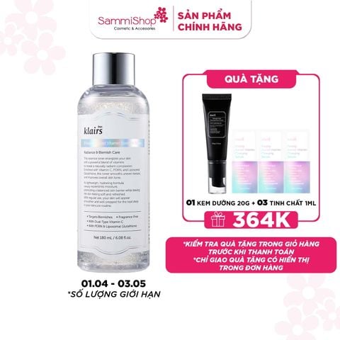 Dear, Klairs Nước hoa hồng Freshly Juiced Vitamin Essence Toner 180ml
