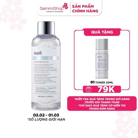 Dear, Klairs Nước hoa hồng Freshly Juiced Vitamin Essence Toner 180ml